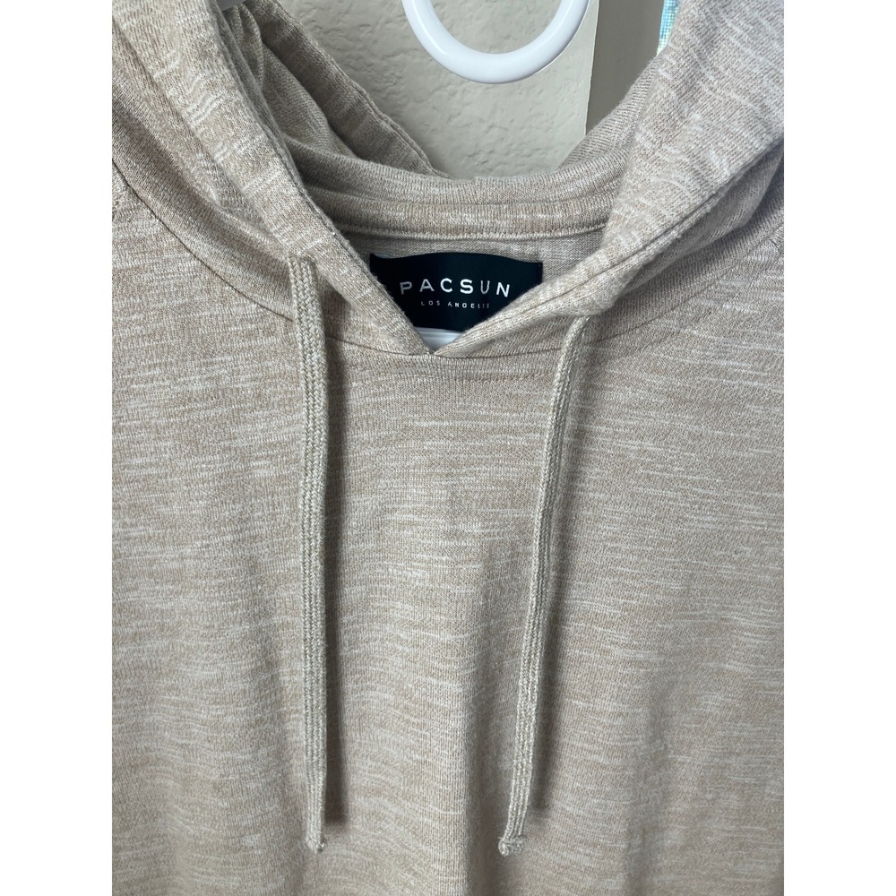 Pacsun Longer Fit Hoodie Beige Raglan‎ Sleeve Pullover Casual Comfy - Picture 2 of 8